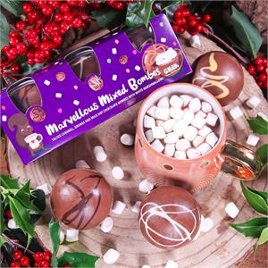 Gnaw Marvellous Mixed Hot Chocolate Bombs 129g